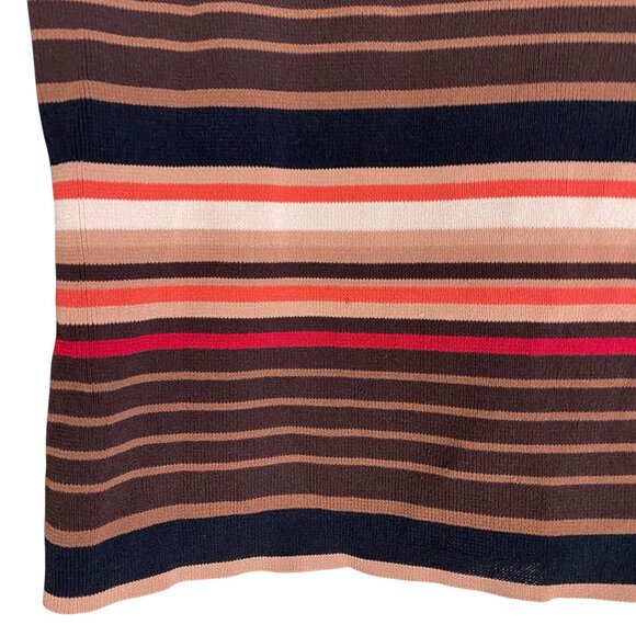 Vintage Y2K Striped Indie Grunge Knit Top Brown Retro Earth Tones 90s Stretch-M - Picture 7 of 9